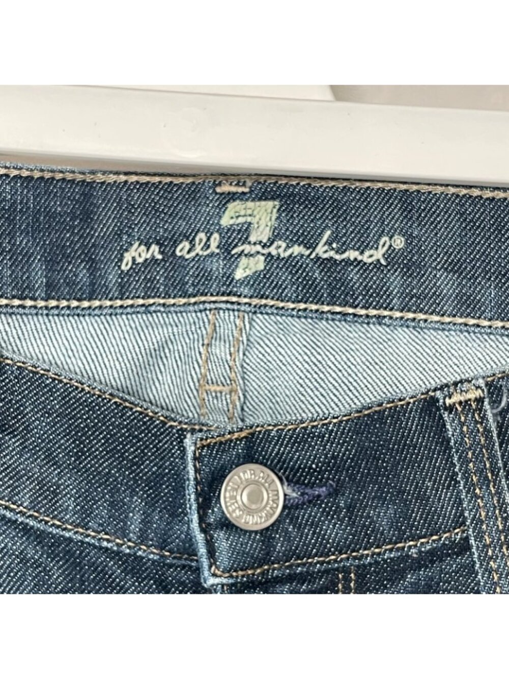 7 For All Mankind Colette Straight Leg Jeans Dark Wash Size 30 - Picture 6 of 8